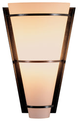 Suspended Half Cone Sconce, Natural Iron Finish, Opal Glass