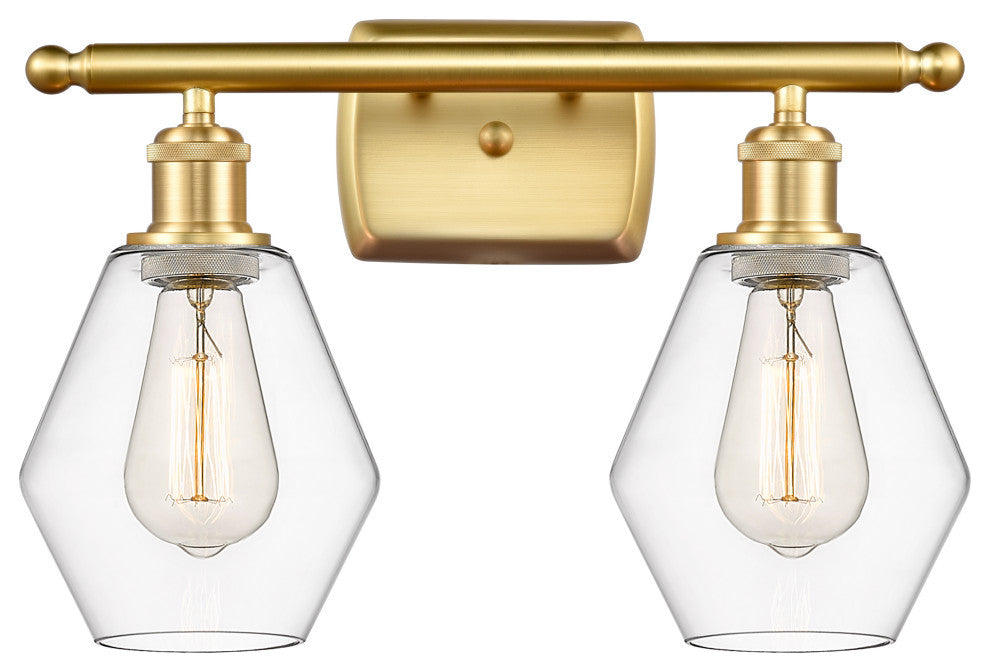 Innovations 516-2W-SG-G652-6-LED 2-Light Bath Vanity Light, Satin Gold