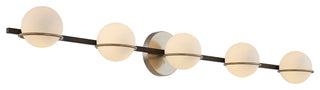 Fusion-Centric 5-Light Bath Bar Matte Black/Brass Finish Opal Glass