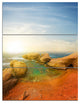 "Rocky Red Beach and Blue Sky" Metal Wall Art, 3 Panels, 28"x36"