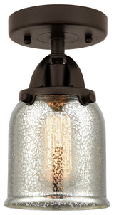 Small Bell Semi-Flush Mount, Oil Rubbed Bronze, Silver Plated Mercury