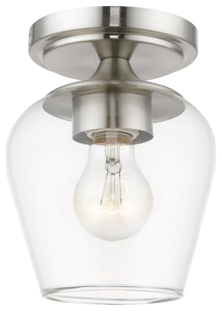 Willow 1 Light Brushed Nickel Flush Mount