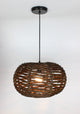 Tropical Maria Tule 1-Light Dark Brown Globe Pendant 16"x10"