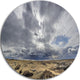 Sky And Stones Under Dark Clouds, Landscape Round Wall Art, 23"
