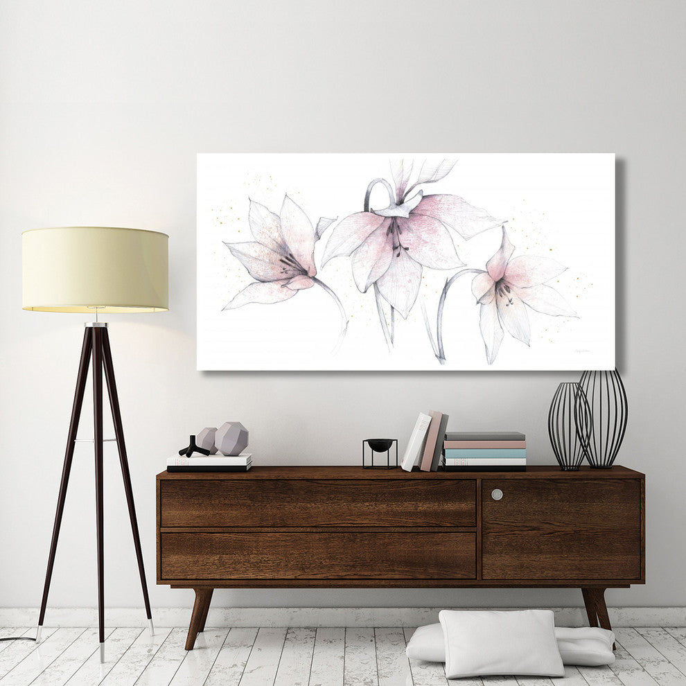 "Pink Graphite Floral Trio" Digital Paper Print by Avery Tillmon, 74"x38"