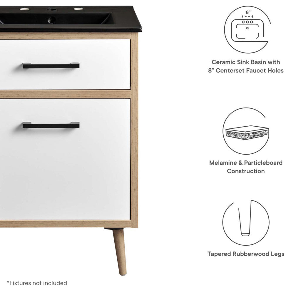 Maverick 24" Bathroom Vanity, Black Oak