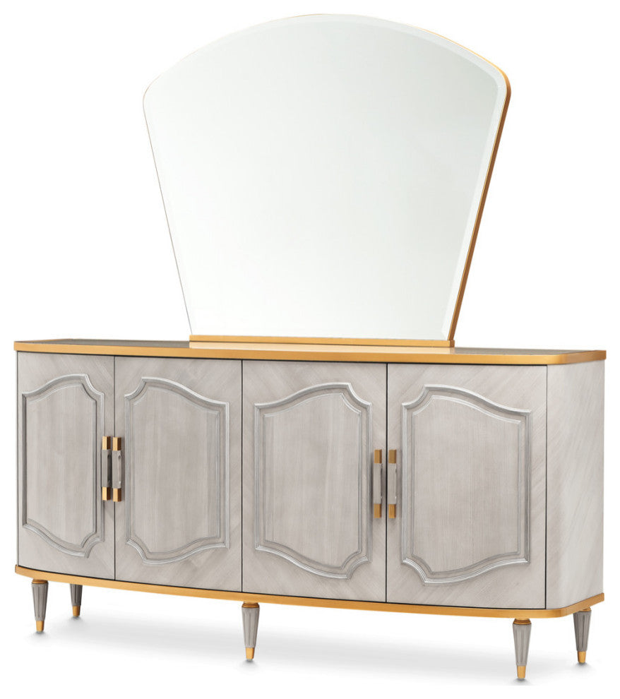 St. Charles Sideboard With Mirror, Dove Gray