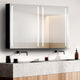 39"x30" Surface Mount Frameless Aluminum LED Medicine Cabinet With Anti-Fogger