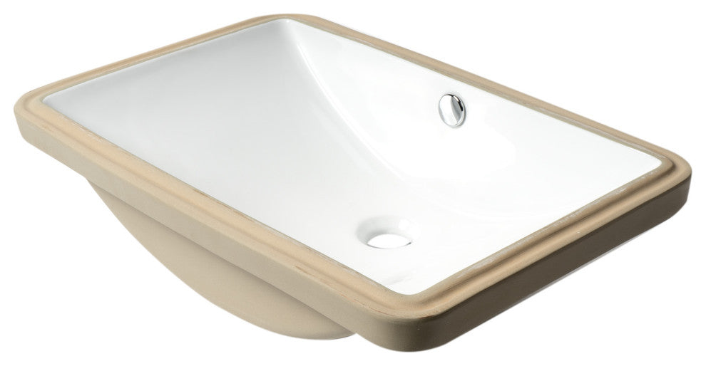 ALFI brand ABC603 White 24" Rectangular Undermount Ceramic Sink