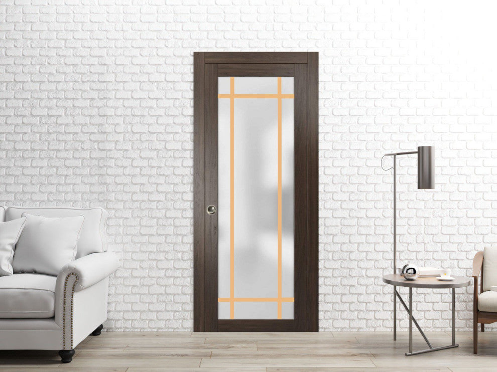 Slab Barn Door Panel 24 x 80 | Planum 2113 Chocolate Ash  | Sturdy Finished