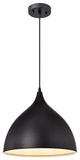 CHLOE Walter Industrial 1 Light Textured Black Mini Pendant Ceiling Fixture 14"W