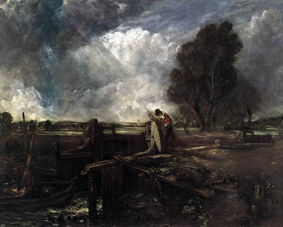 John Constable A Boat at the Sluice Wall Decal