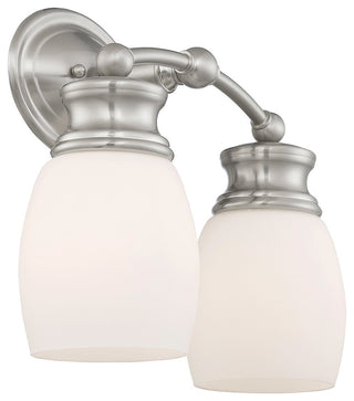 Elise 2-Light Bath Vanity Fixture Vanity, Satin Nickel