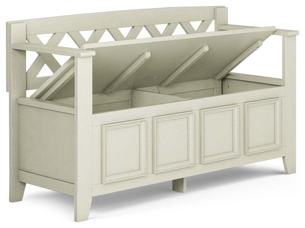 Amherst Entryway Storage Bench, Antique White