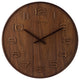 Wood Wood Medium Round Wall Clock, Brown, Battery Operated