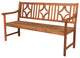 Sloane 59.1" 3-Seat Ogee Diamond-Back Acacia Outdoor Garden Patio Bench