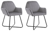 vidaXL Dining Chairs 2 pcs Gray Velvet