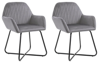 vidaXL Dining Chairs 2 pcs Gray Velvet