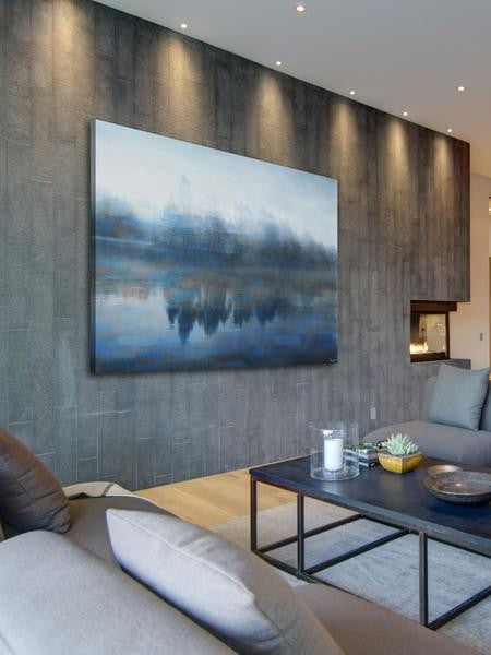 "Lake Marmont" Floater Framed Painting Print on Canvas, 18"x12"