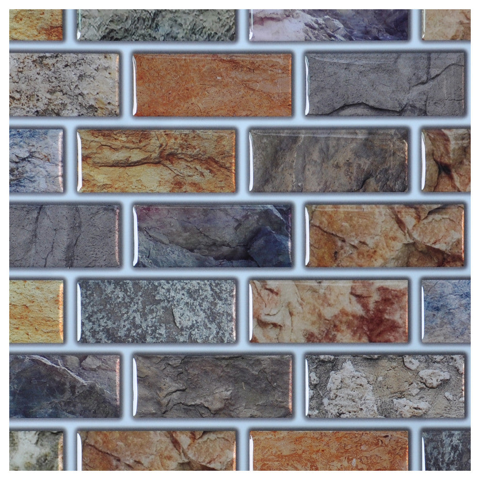12"x12" Peel and Stick Kitchen and Bathroom Backsplash Tile, Set of 10