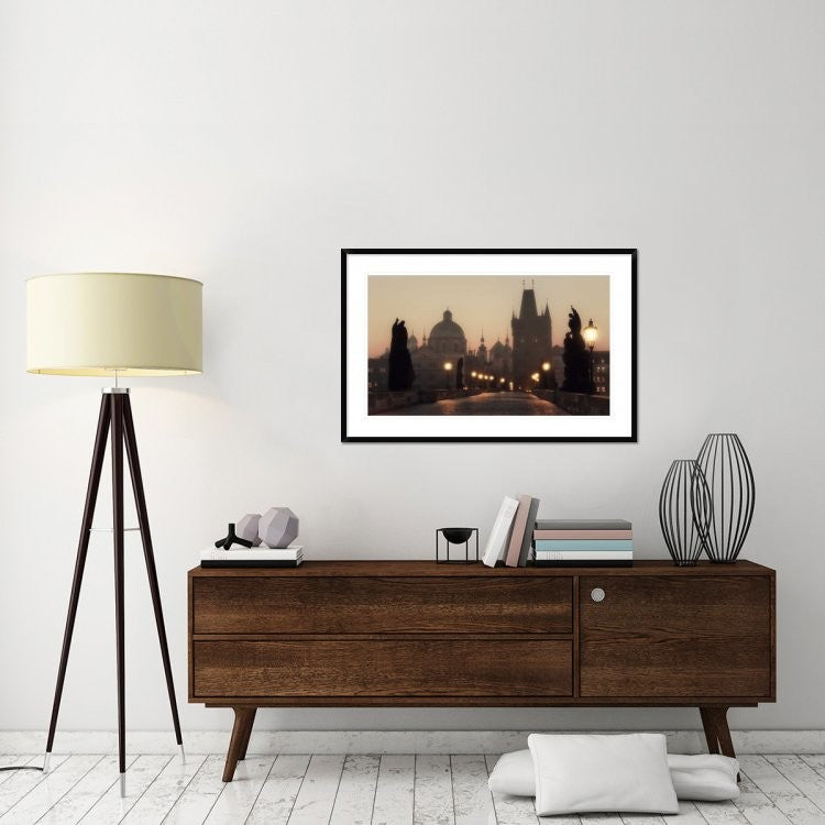 "The Charles Bridge before dawn." Framed Digital Print by Cuomo Massimo, 44x29"