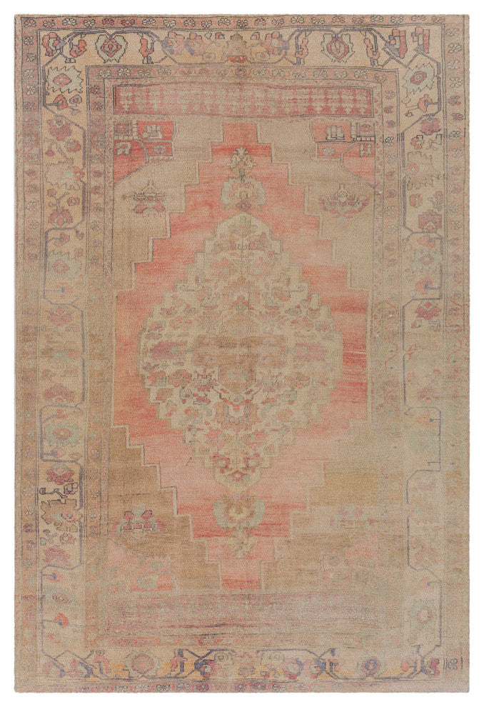 Surya Unique UNQ-2301 7'6"x9'6" Rug, Cream/Denim/Peach/Mint/Wheat