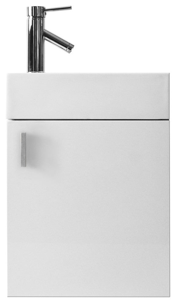 Carino 16" Single Bathroom Vanity Set, Gloss White