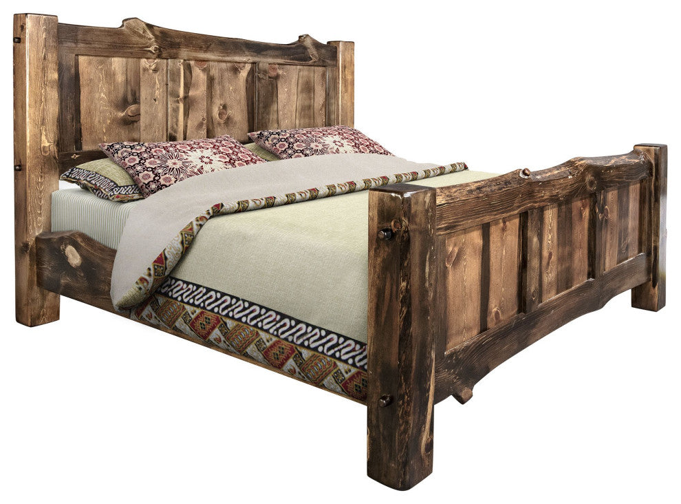 Big Sky Collection Live Edge Panel Bed, Queen, Provincial Stain