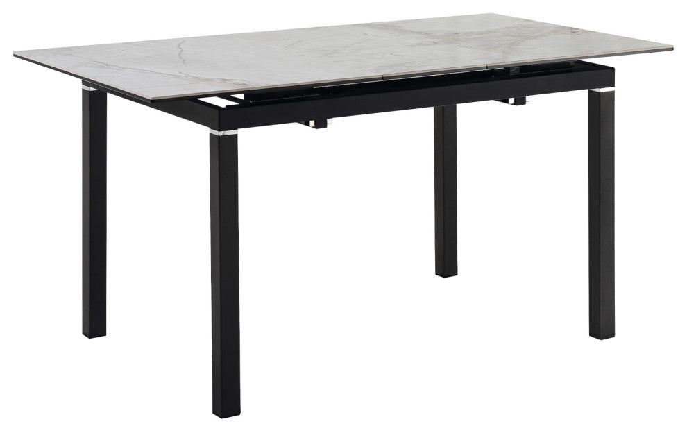 Giana Extendable Dining Table, Stone and Metal