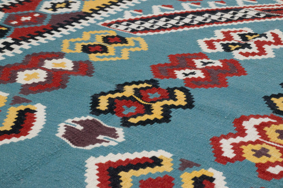 New Handwoven Turkish Kilim Rug 4' 2" x 5' 3", 50 in. x 63 in.