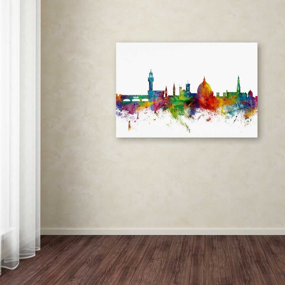 Michael Tompsett ''Florence Italy Skyline White'' Canvas Art, 16x24