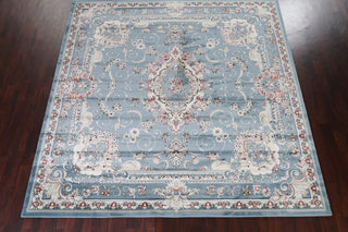Light Blue Floral Medallion Transitional Turkish Rug Oriental Carpet 10x10
