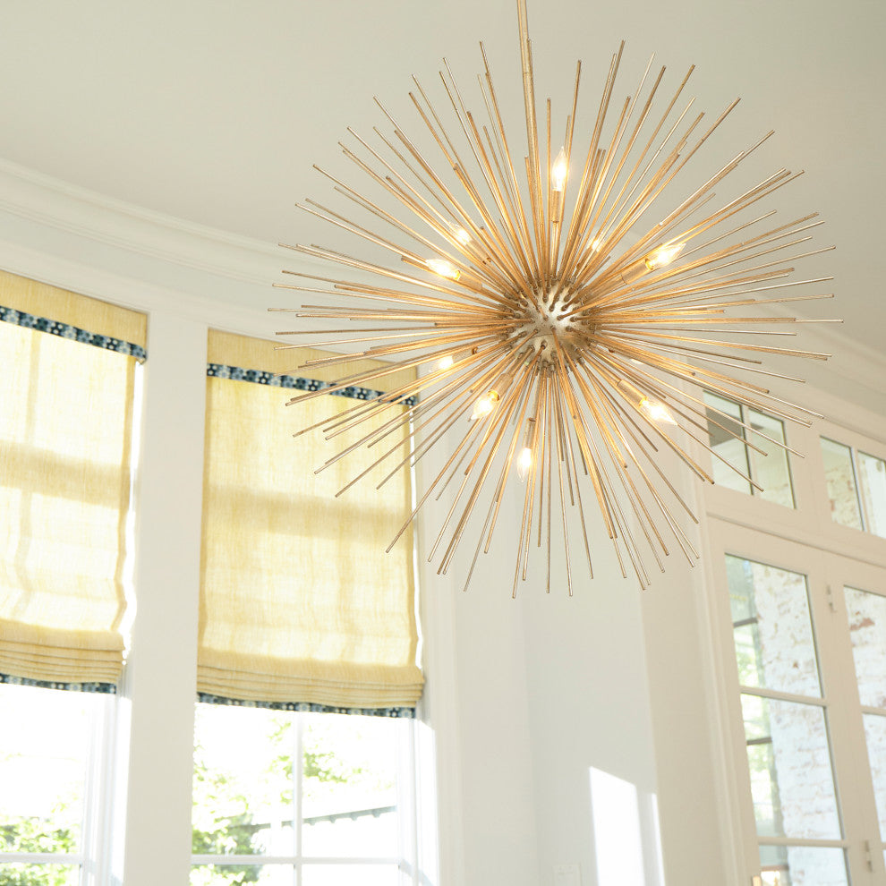 Electra 10-Light Pendant, Gold Leaf
