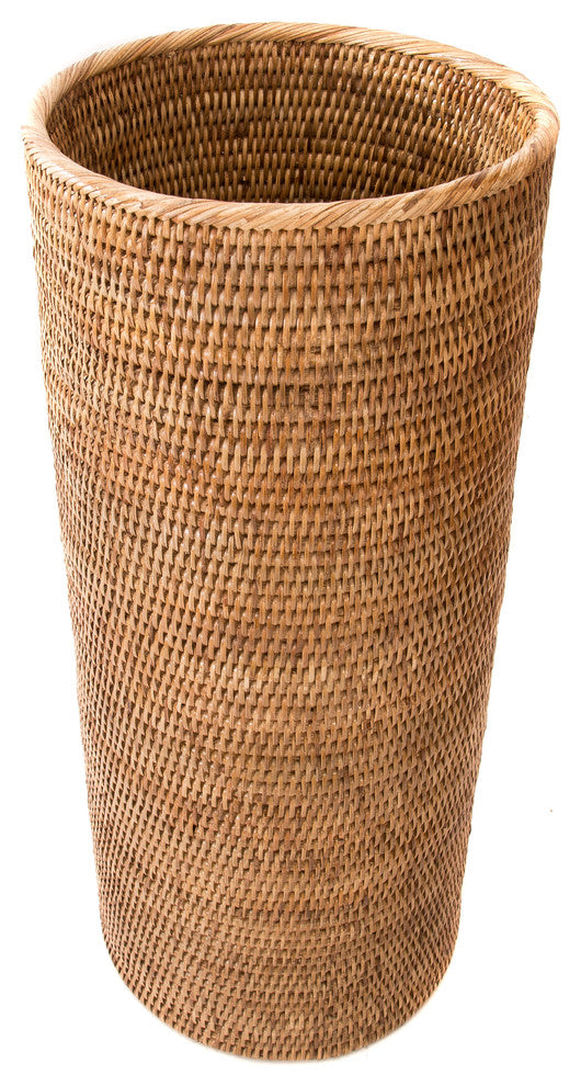 Artifacts Rattan Round Umbrella Basket, Honey Brown