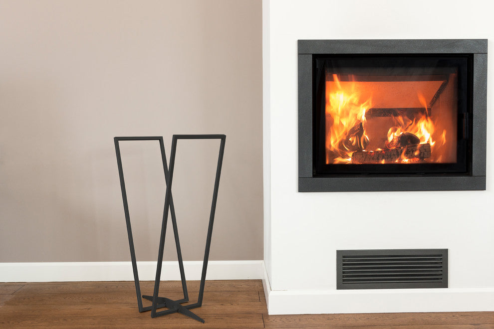 Firewood Rack Transparent, Black