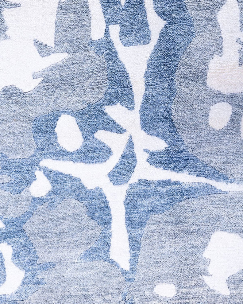 Modern, One-of-a-Kind Hand-Knotted Area Rug - Light Gray, 8' 2" x 9' 10"
