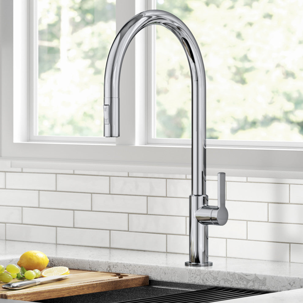 Oletto Pull-Down 1-Hole Kitchen Faucet, Chrome, Model Kpf-2821ch