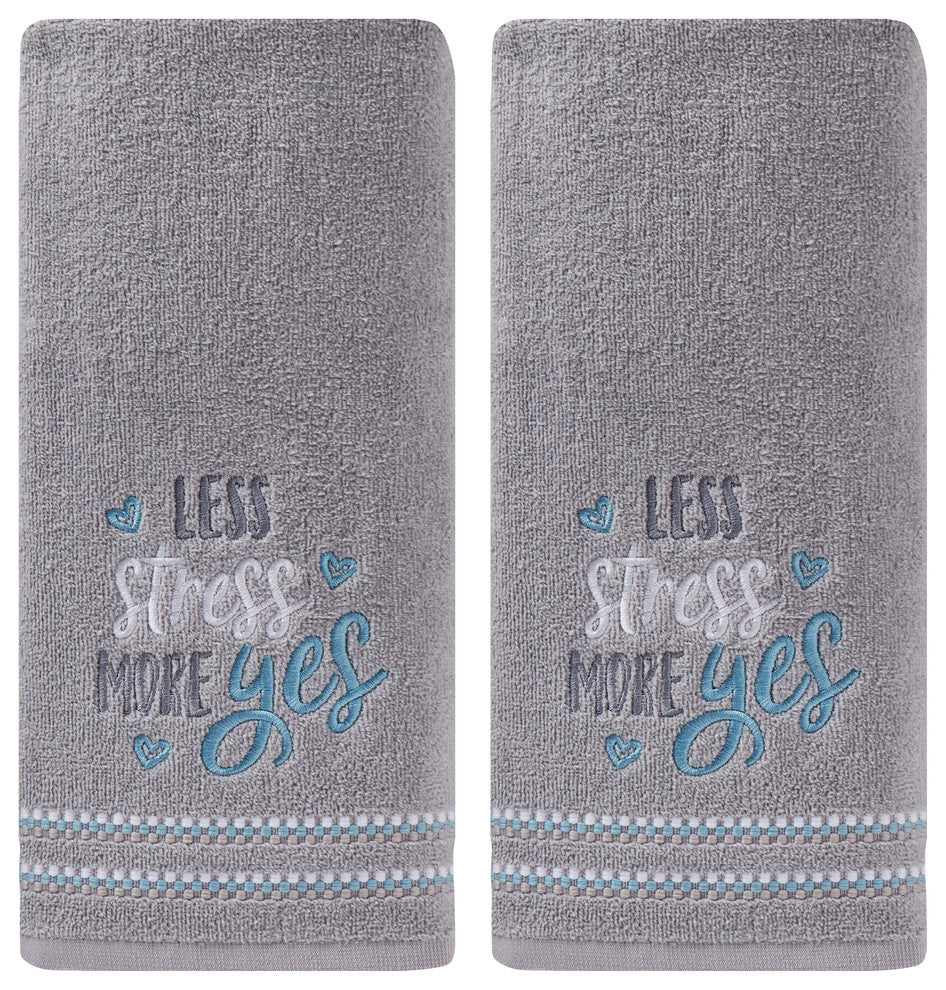 SKL Home 2-Piece Less Stress More Yes Hand Towel Set