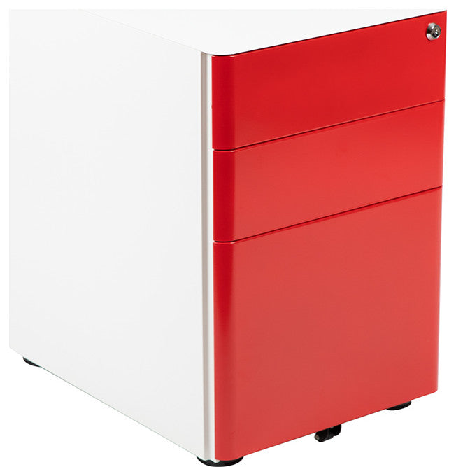Modern 3-Drawer Mobile Locking Filing Cabinet