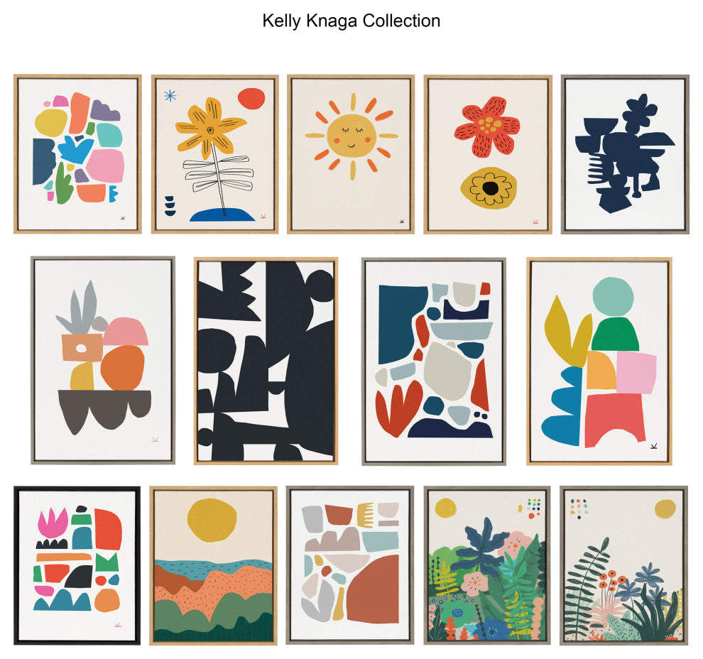 Sylvie Zen Garden 1 Framed Canvas by Kelly Knaga, Natural 18x24