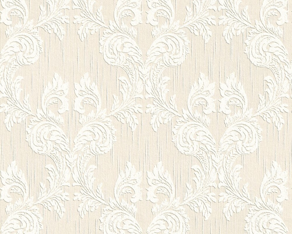 Blanc, the Fascination of Elegant Cream Wallpaper Roll Wall Decor