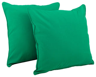 25" Double Corded Solid Twill Square Floor Pillows Inserts, Set of 2, Bery Berry