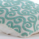 Blue Throw Pillow Covers 16"x16" Silk, Mint Blue Trail