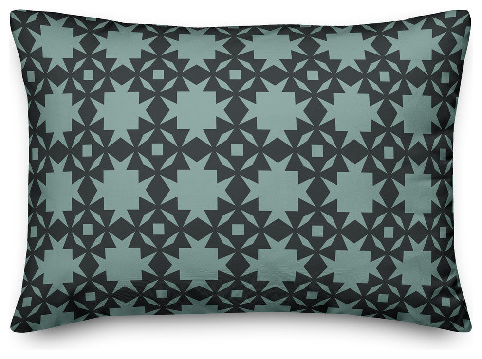 Folk Southwestern Pattern in Blue Throw Pillow