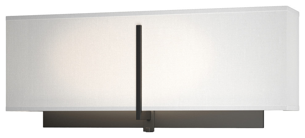 Exos Square Sconce, Black Finish, Natural Anna Shade