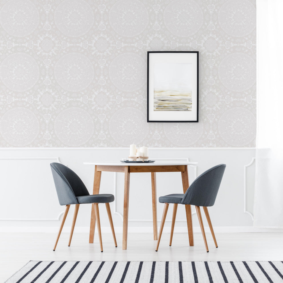 Sundial Wallcovering, Beige, Roll, Traditional
