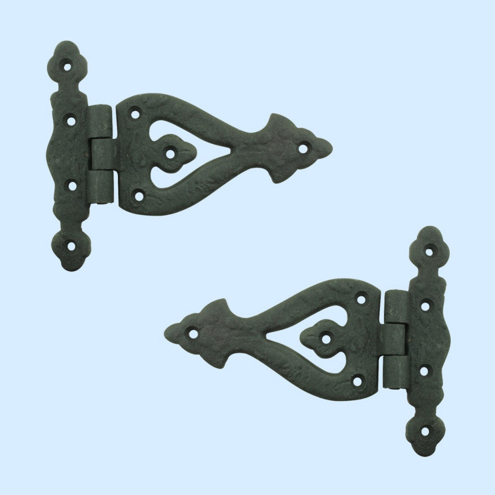 Black Wrought Iron Door Hinge 5 Inch RSF Finish Barn Door Hinges Pack of 2
