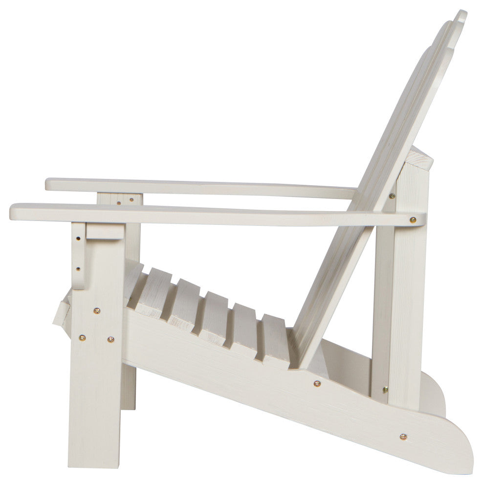 Shine Company Marina II Adirondack Chair With Hydro-Tex Finish, Eggshell White