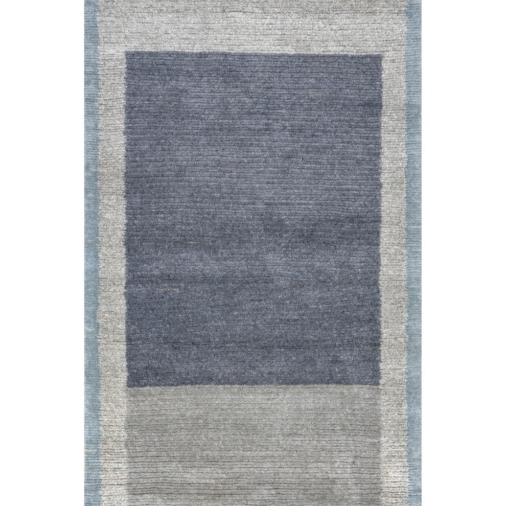 Eugene Colorblocked Wool Area Rug, Grey 8'x10'