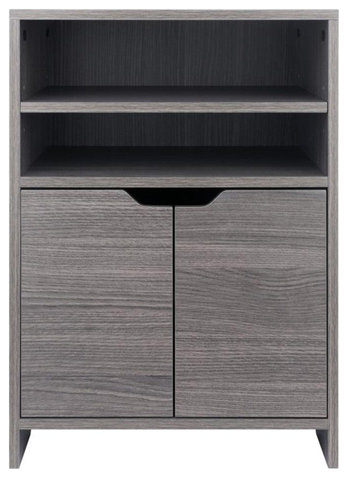 Nova Open Shelf Storage Cabinet, Charcoal